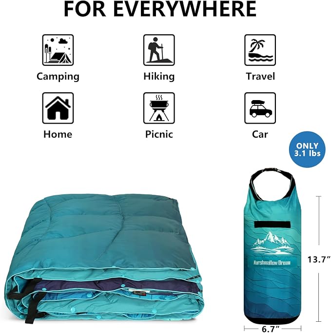 Camping Blanket, Puffy Blankets Lightweight Windproof Resistant for Outdoors,Hiking, Backpacking,Car,Picnic,Stadium - Image 6