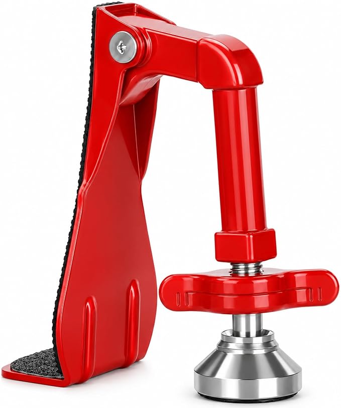 Portable Door Stopper Door Lock for Travel Anti Theft Door Blocker, Security Door Stoppers for Bottom of Door, No Drill Safety Doors Stopper Hotel Door Locks for Travelers Security (Red) by Unknown