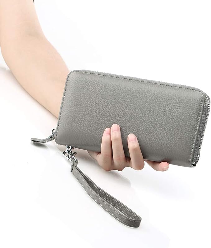 Moflycom Womens Wallet RFID Blocking Genuine Leather Zip Around Wallet Clutch Wristlet Travel Long Purse for Women - Image 5