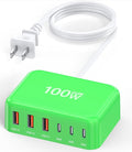 100W 6 in 1 USB Charger, 50% Smaller Charging Station for Multiple Devices | Fast Charging Blocks with Type C Port, USB Charging Hub Organizer Multiport Power Strip for iPhone,Samsung,Ipad,Kindle,Travel by BOVICAS