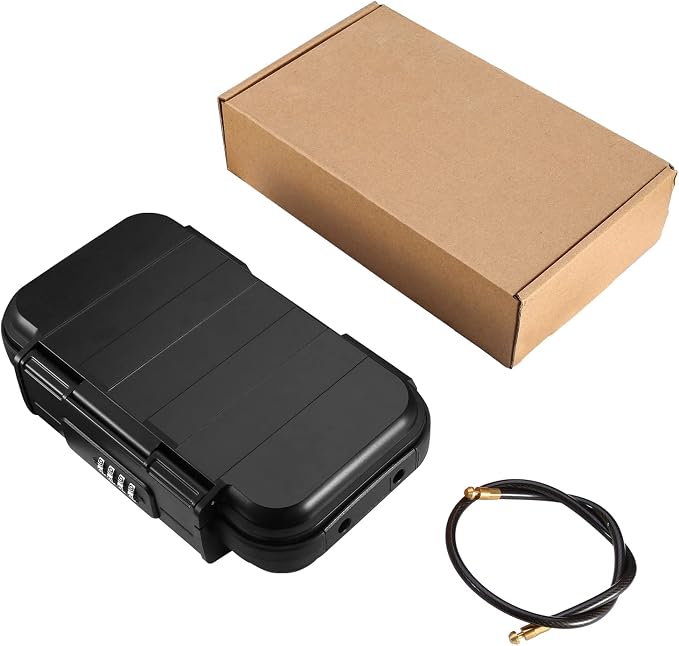 LOFICOPER Portable Safe Lock Box, 4 Digit Security Case, Beach Safe Box with Removable Chain, Waterproof Design, for Sports, Beach, Travel, Black - Image 8