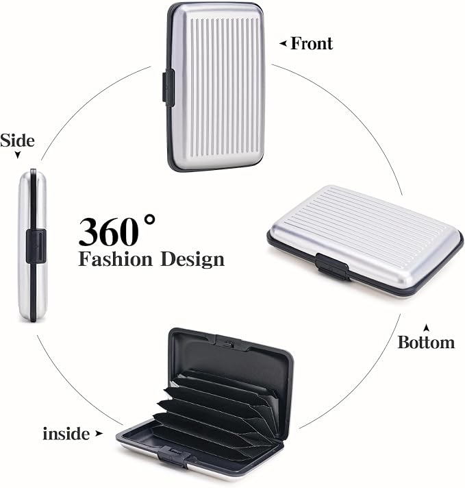 Women Credit Cards Holder,RFID Blocking Protection Aluminum Metal Wallet for Men Women Business Card Holder - Image 5