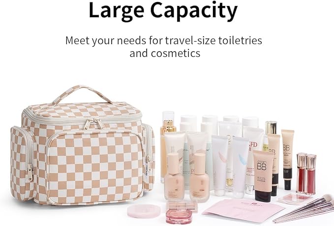Narwey Hanging Travel Toiletry Bag for Women, Large Makeup Cosmetic Bag | Wide Open, Organized Pocket, Dry Wet Separation, Portable Bathroom Travel Bag for Full Size Toiletries, Vivid Pattern, Gifts - Image 7