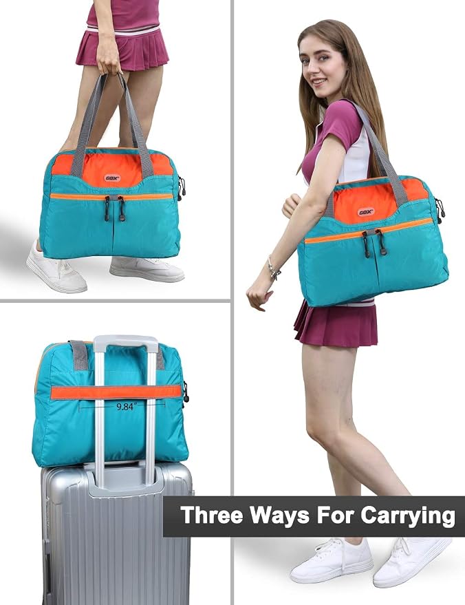 Packable Tote Bag Extra Small Duffel Bag Carry On Under Seat 20L Foldable | Nylon Packable Bag Travel Light Mens Personal Item Travel Bag Airplane Purse Carry On Bag for Women to Stand On Suitcase - Image 4