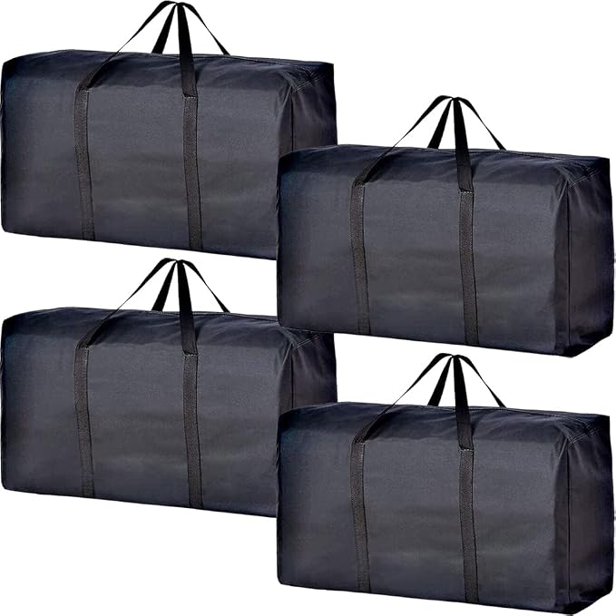 Extra Large Moving Bags with Strong Zippers & Carrying Handles, Storage Bags Storage Totes for Clothes, Moving Supplies, Space Saving, Oversized Storage Bag Organizer for Moving, Traveling (4 Pack) by Vioetry