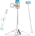 Ulanzi MT86 60" 4 Legs Phone Tripod, for iPhone Android Selfie Stick Stand | Auto-Open Anti-Slip Base Aluminum Stand with Cold Shoe Bluetooth Controller, Lightweight for vlog TikTok Live Stream Travel by ulanzi