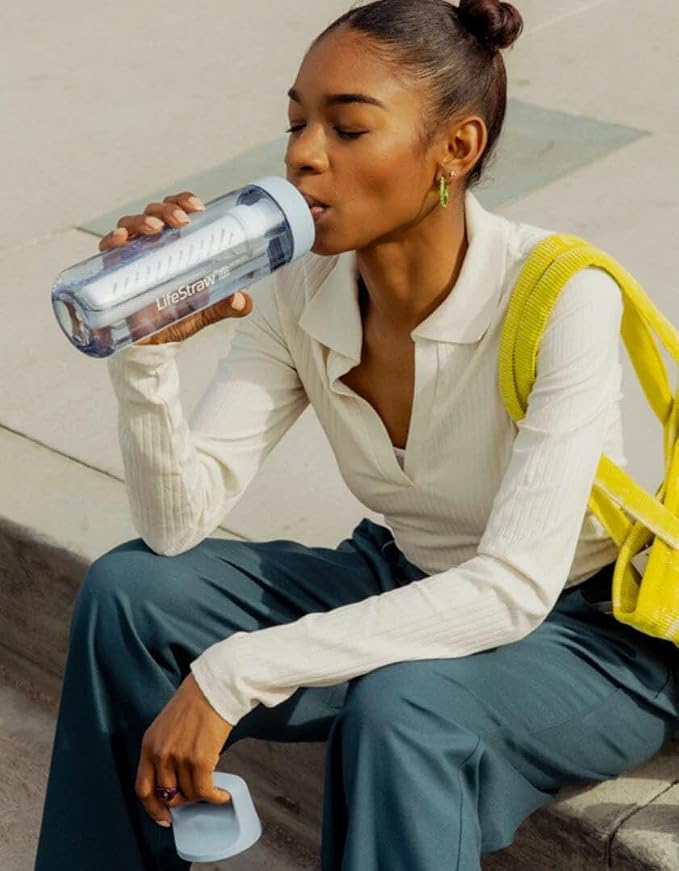 LifeStraw Go Series BPA-Free Water Filter Bottle, 1 L, Nordic Noir | Plastic Water Filter Bottle for Travel and Everyday use removes Bacteria, parasites and microplastics, Improves Taste - Image 4