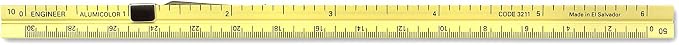 Alumicolor Aluminum Engineer Pocket Drafting Scale With Clip, 6IN, Gold - Image 2