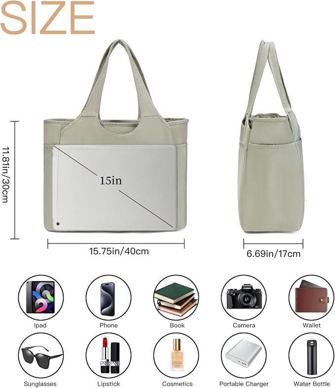 Corduroy Tote Bag for Women Crossbody Bags Lightweight Handbags Shoulder Bag with Zipper Pockets for Work Shopping - Image 5
