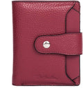 BOSTANTEN Leather Womens Wallet Small RFID Blocking Credit Card Holder | Removable ID Window, Zipper Coin Pocket, Bifold, Minimalist, Fits Small Purses, Daily Use, Ladies Gifts, Red by BOSTANTEN