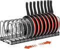 Housolution Pot and Pan Lid Organizer Holder Storage Rack, Black | 12"-23" Expandable, 14 Adjustable Dividers, Sturdy Metal Construction, Easy Assembly by Housolution