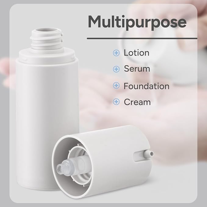 Lulupack Airless Pump Bottles Travel Size, 1 oz 3 PCS Refillable Container | Plastic lotion dispenser, for face cream moisturizer, small skincare, shampoo soap, empty toiletry, cosmetic, leakproof TSA - Image 8