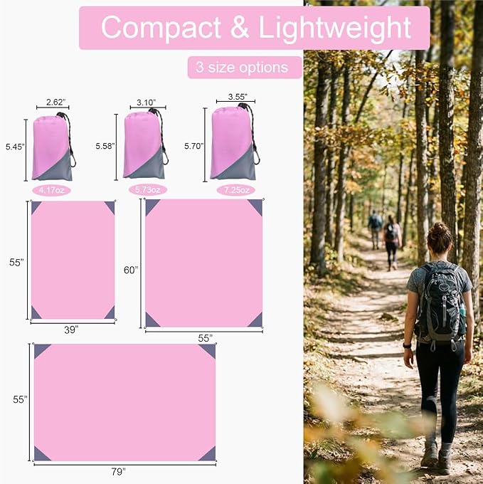 Orga'Neat Pocket Picnic Blanket, Compact Lightweight Tarp for Camping | Foldable, Easy to Carry, Water Resistant Sandproof Washable Quick Dry Mat for Beach, Festival, Travel, Outdoor Recreation - Image 4