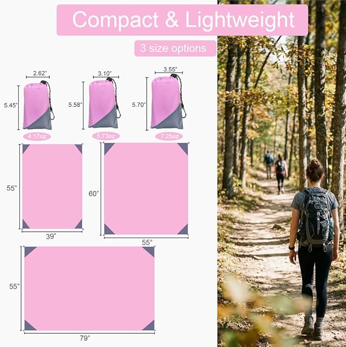 Orga'Neat Pocket Picnic Blanket, Compact Lightweight Tarp for Camping | Foldable, Easy to Carry, Water Resistant Sandproof Washable Quick Dry Mat for Beach, Festival, Travel, Outdoor Recreation - Image 4
