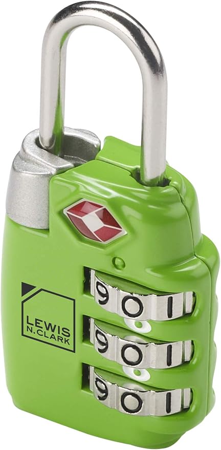 Lewis N. Clark Travel Sentry TSA-Approved Luggage Lock, Large 3 Dial Combination with Easy Read Dials - Green by LewisNClark