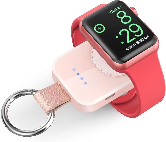 iVALUX Portable Wireless Charger for Apple Watch Travel Keychain Power Bank | Compact Smart Magnetic Charging, 1000mAh Battery, On The Go Travel Accessories,for iWatch Series 11/10/9/8/7/6/5/4/3/2/SE by iVALUX