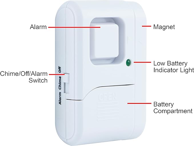 UltraPro Personal Security Window and Door Alarm, 2 Pack, DIY Protection, Burglar Alert, Wireless Chime/Alarm, Easy Installation, Home Security, Ideal for Home, Garage, Apartment, White, 45115 - Image 3