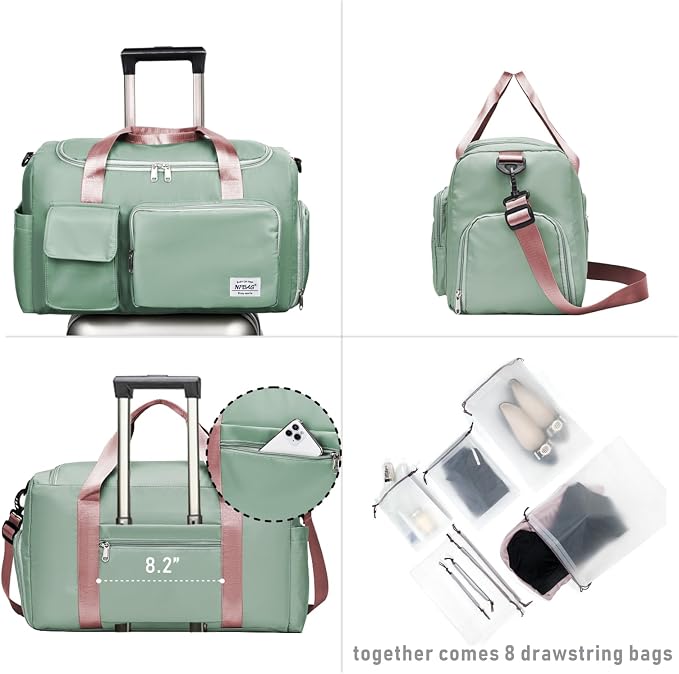 NPBAG Women Travel Duffel, Multi Functional Large Expandable Weekender Carry-on Tote, Gym Workout Overnight Bag, Mommy Hospital Bag for Labor and Delivery - Image 2