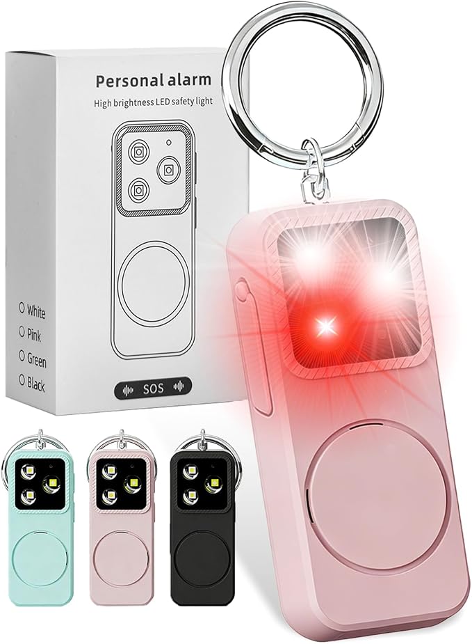 Keychain Personal Safety Alarm for Women, Rechargeable 150dB Alarm with Strobe Light, Pull Pin Emergency Siren for Walking, Running, Night Out, Parking Lots, Travel and Everyday Carry by MOSLIGHTING