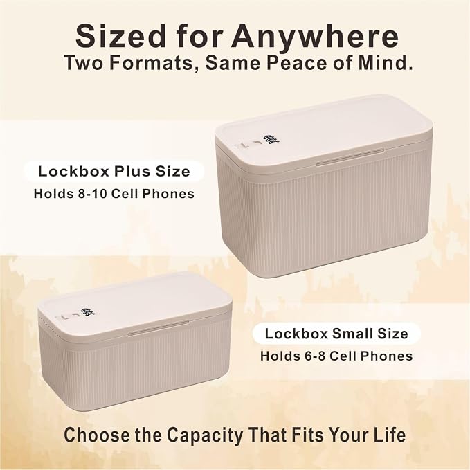 SANIDIKA Lockable Storage Box, Locking Medicine Box, Cell Phone Locked Jail, Food Medical Lockbox, Containers Bin for Personal Refrigerator Home Office Organization Travel Farther Gift (Cream Plus) - Image 3