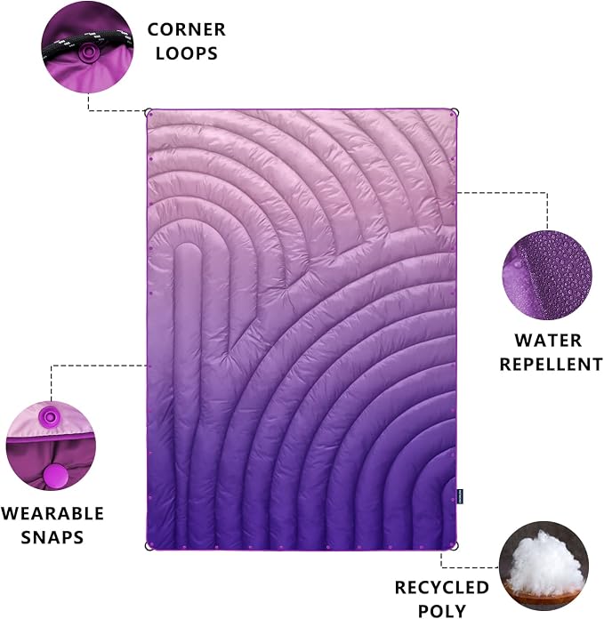 Camping Blanket - Puffy, Lightweight, Packable Outdoor Blanket for Traveling, Stadium, Hiking, Picnics - Image 3