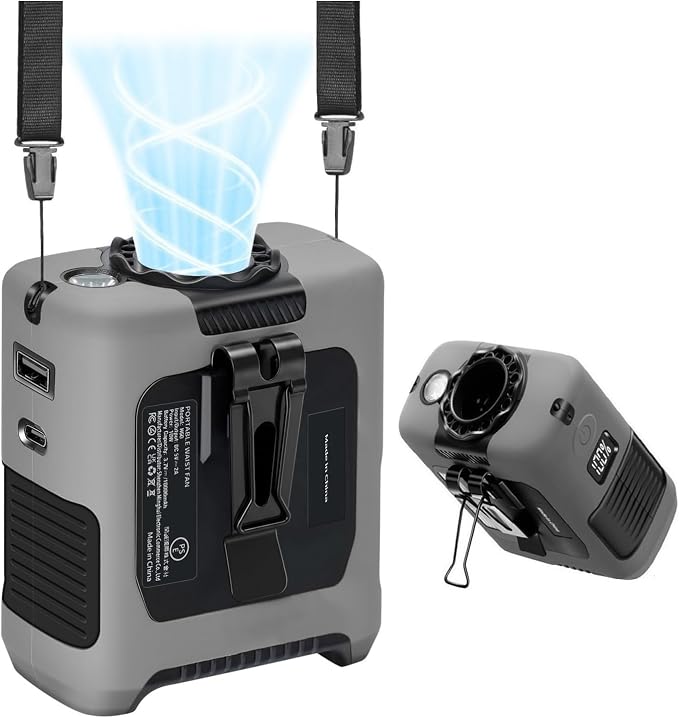 FANSYJKJ Portable Waist Fan Personal Fan | Cooling Body,Clip Belt Shirt Fans For Outdoor,5 Speed,Max 55H Runtime,Low Noise - Image 9