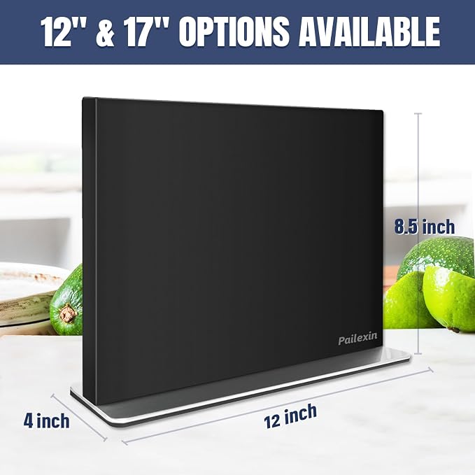 Magnetic Knife Block Without Knives—Black Stainless Steel Double-Sided Magnetic Knife Holder Stand with Strong Magnets, Knife Storage Organizer for Kitchen Counter top - Image 6