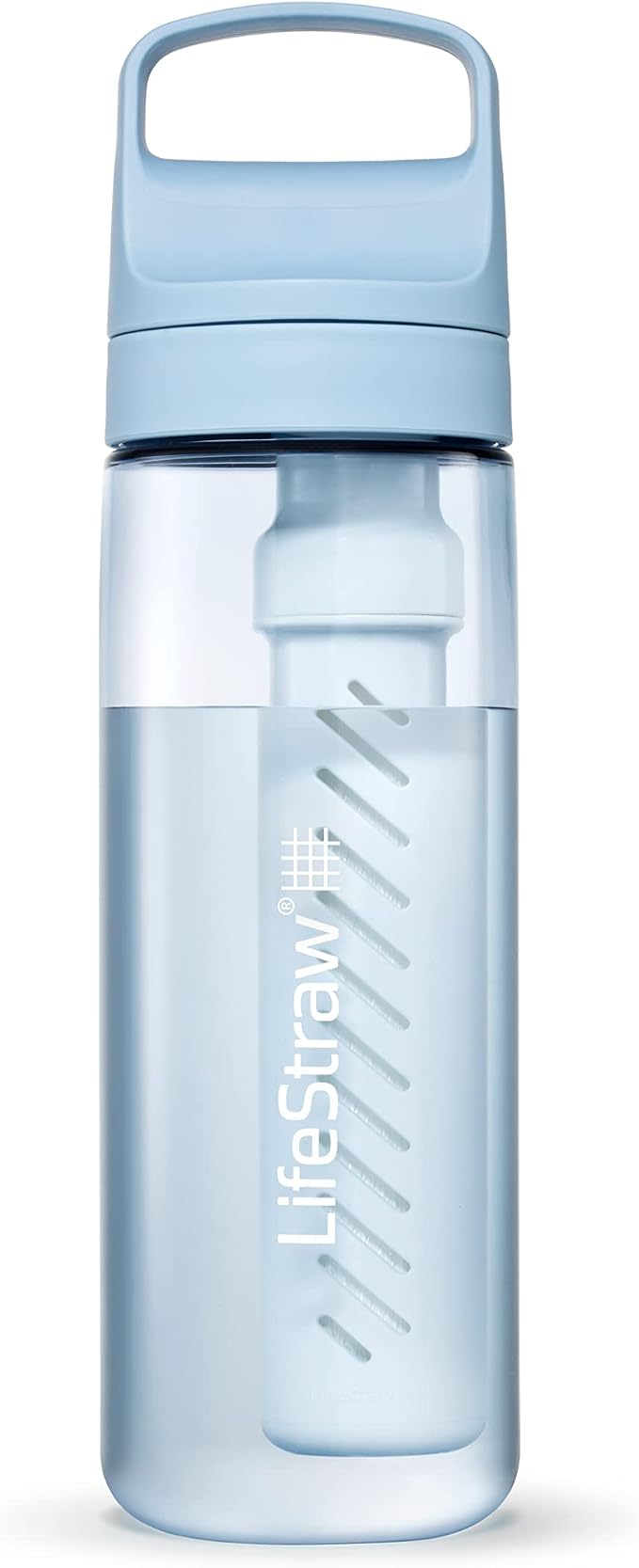 LifeStraw Go Series – BPA-Free Water Filter Bottle for Travel and Everyday use removes Bacteria, parasites and microplastics, Improves Taste, 22oz Icelandic Blue | Plastic Water Filter Bottle for Travel and Everyday use removes Bacteria, parasites and ... by LifeStraw