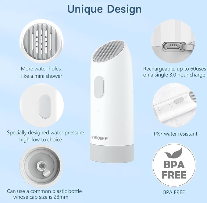 Portable Bidet High Pressure Travel Bidets Rechargeable Electric Portable Bidet for Women Men Cleaning, Travel Bidets Portable - Image 5