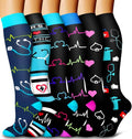 6 Pack Copper Compression Socks for Women and Men Circulation-Best Support for Medical,Running,Nursing,Athletic by Bluemaple