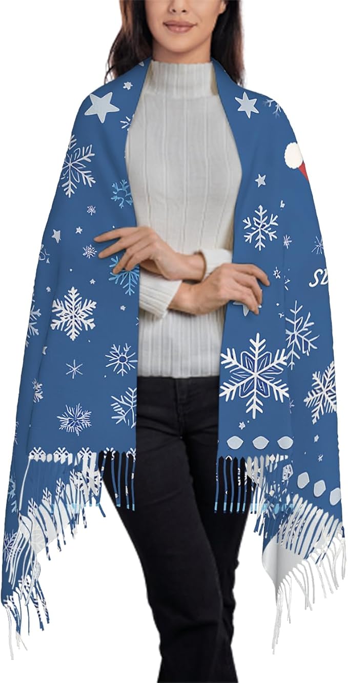 IBILIU Oversize Scarf for Women Floral Flower Purple Prune Color Scarf Tassel Scarves Fall Winter Shawl Wraps - 77.6 x 28.3in - Image 3
