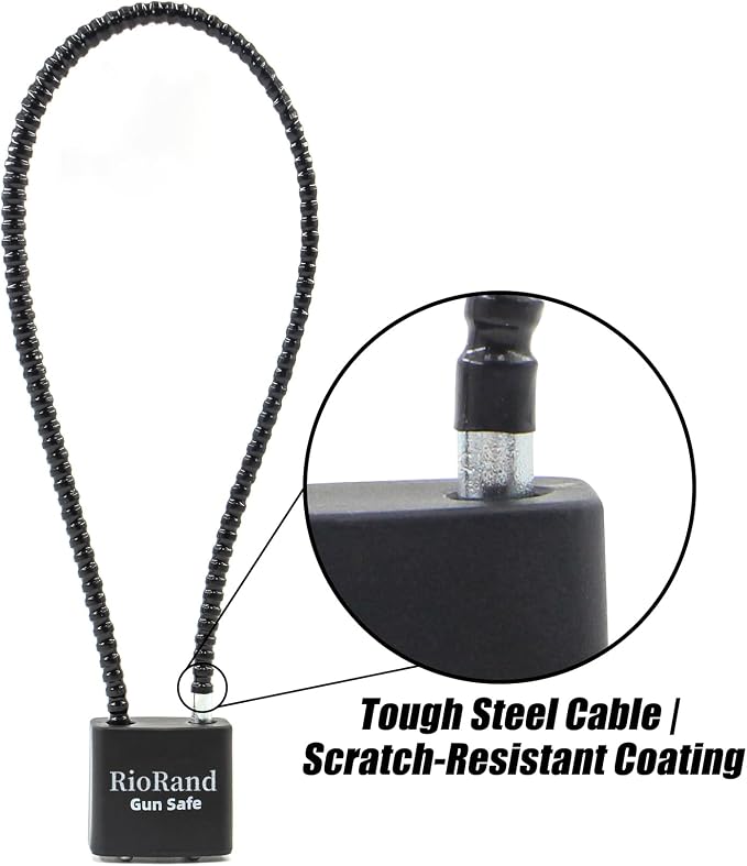 RioRand Keyed Alike Cable Gun Lock 8.5" & 15", Safety Lock Compatible with Pistols, Rifles & Shotguns for Home & Firearm Storage - Image 4