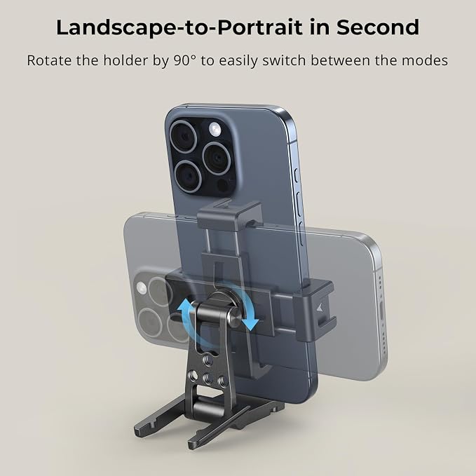 SmallRig Metal Phone Tripod Mount with Quick Release Adapter for Arca and Cold Shoes, Universal Cell Phone Stand for Desk, for DJI RS 3 mini Stabilizer, for iPhone - 4611 - Image 3