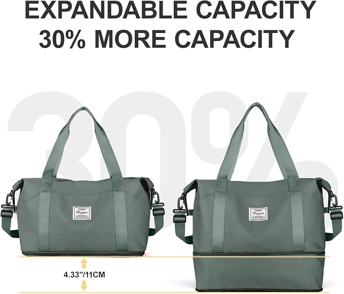 Travel Duffel Bag, Sports Tote Gym Bag, Shoulder Weekender Overnight Bag for Women - Image 5