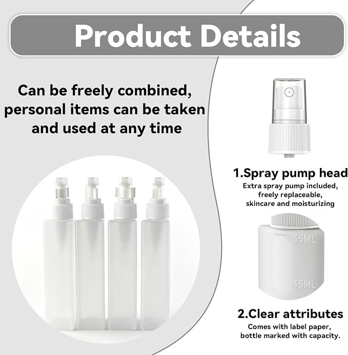 4 in 1 Travel Dispenser，Unbreakable Silicone Travel Dispenser Bottle, Vacuum Suction Wall Mounted Refillable Containers,Leakproof Toiletry Containers for Shampoo, Lotion, Baby Care-Grey. - Image 4