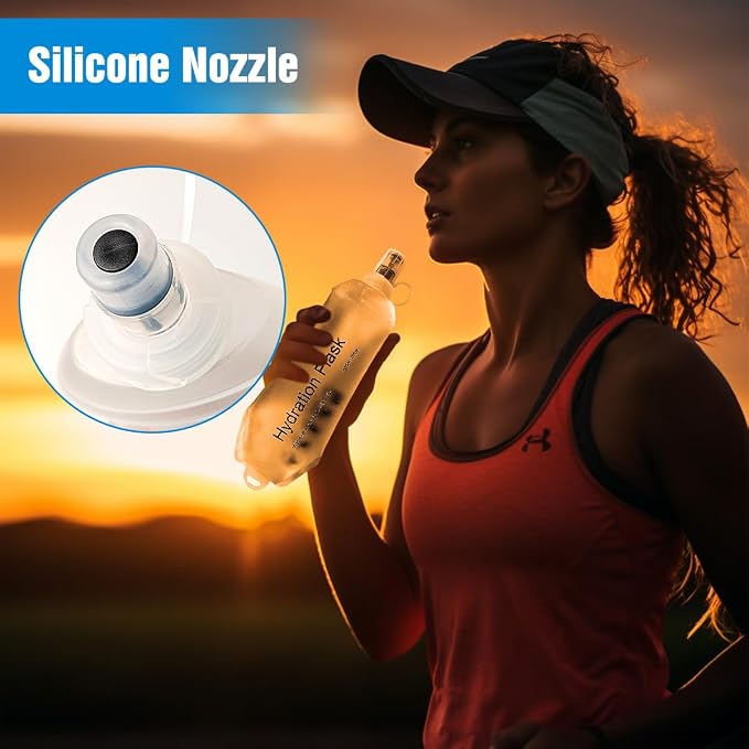 AXEN Soft Flask TPU Foldable Running Hydration Flask, Soft Collapsible Water Bottle for Hydration Pack Cycling Marathon Running Hiking - Image 3