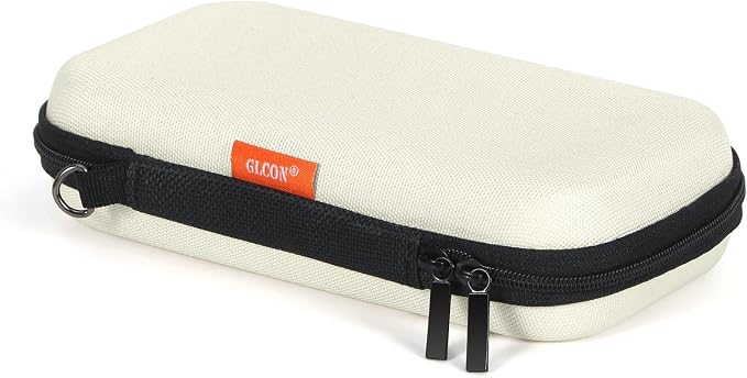 Off White Small Hard Carrying Case, Portable Tech Organizer Pouch | Universal Storage Bag for Cable, Cord, MP3, Card, Car Key, Cash, SD Card, Tech Accessories, Zipper by GLCON