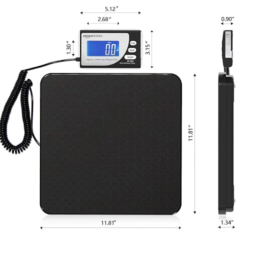 Amazon Basics Digital Postal Scale with Tare Function, Heavy Duty, Aluminium Platform, 440 lb Capacity, Digital Shipping, Portable, Black - Image 7