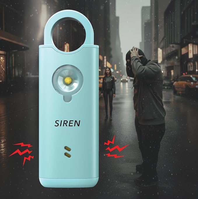 Personal Safety Alarm by Silent Beacon – 135dB Siren, Flashing Light, Pull & Vibration Activation, USB-C Rechargeable Keychain (Mint) - Image 4