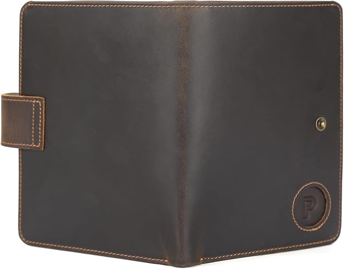 Polare Luxury RFID Blocking Leather Passport Holder Travel Wallet For Men and Women (Dark Brown with AirTag Slot(Snap Version)) - Image 9