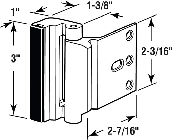 Prime-Line U 11442 Door Reinforcement Lock – Add Extra, High Security to your Home and Prevent Unauthorized Entry – 3” Stop, Aluminum Construction, Polished Brass (Single Pack) | 3 in. Stop, Solid Brass Construction, Add Extra High Security, Prevent Un... - Image 5