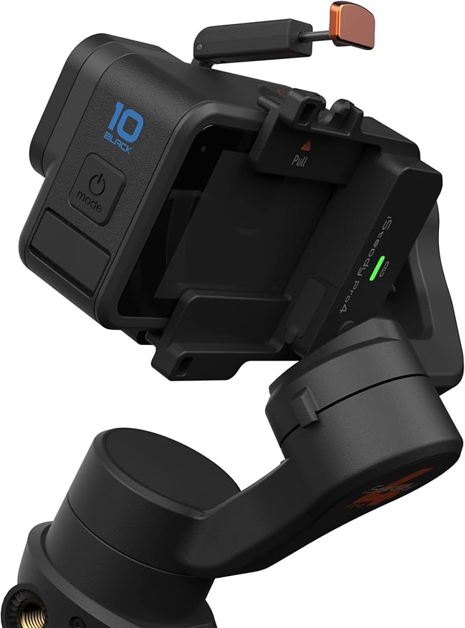 Hohem iSteady Pro 4 Action Camera Gimbal 3-Axis Splashproof Stabilizer for GoPro Hero 13/12/11/10/9/8/7/6/5/4/3,DJI OSMO Action,Insta360 ONE R,Sony RX0,Quick Mounting,14Hrs Runtime - Image 3