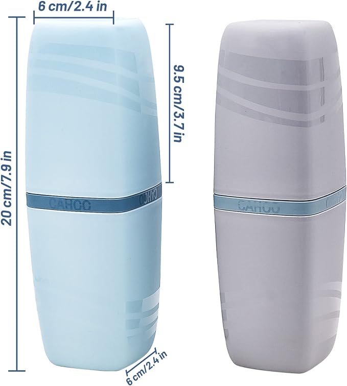 2 PCS Travel Toothbrush Case, Portable Multifunctional Toothbrush Holder, Toothbrushes Toothpaste Separate Storage Wash Cup for Business Trip, Camping - Image 2