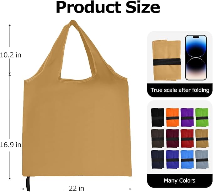 Foldable Shopping Bag, Reusable Grocery Bag Holder, Tote Bags - Image 3