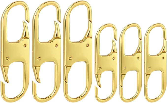 Anti Theft Zipper Lock- Backpack Zipper Lock Keep The Zipper Closed, Quick Disconnect Clip - Key Holder Add-on Accessory 6 PCS 2Sizes (Gold) by nkomax