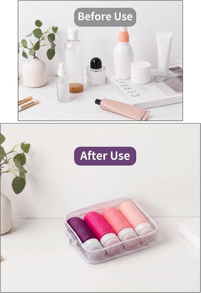 Gemice Travel Bottles for Toiletries, Tsa Approved, Travel Size Containers, BPA Free Leak Proof Tubs Refillable Liquid Accessories for Cometic Shampoo and Lotion Soap - Image 7