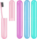 Hooqict 4 Pack Travel Toothbrush Case Portable Travel Toothbrush Holder Plastic Toothbrush Container Protector Cover Case for Traveling, Bathroom, Camping, Home, School, Business by Hooqict