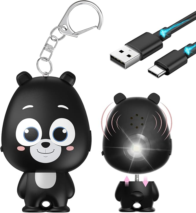 Rechargeable Personal Alarm for Women – 130dB Loud Emergency Alarm Keychain with Strobe Light, Self-Defense Safety Alarm with Low Battery Alert for Women, Kids & Seniors by VIGOROAD