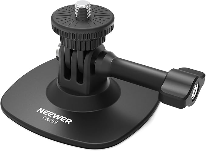 NEEWER Adhesive Mount Compatible with Insta 360 GoPro DJI AKASO Action Camera, 180° Tilt Flexible Car Helmet Holder Base Adapter for POV Video Recording Live Streaming, for 1/4" Accessories, CA159 by Neewer