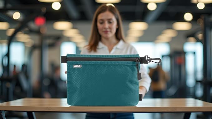 GOX Small Toiletry Bag for Men Bulk Cosmetic Bag Dopp Kit Carry On Zipper Pouch Organization Nylon Small Packing Sack Waterproof (Turquoise) - Image 6